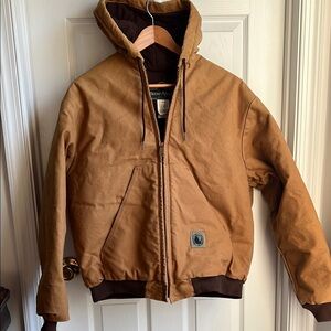 Berne Men's Duck Quilt-Lined Hooded Active Jacket Size 44-46 Large